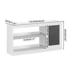 3-In-1 Kids Bookshelf And Toy Storage Cabinet With Chalkboard 2 Tier Wooden Bookshelf With Storage Cabinets For Living Room, Home Office, Library Modern White Organizer For Playroom - 3-in-1 Kids Bookshelf White - View 4