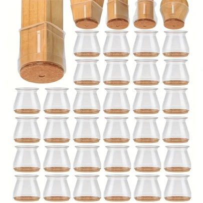 12 Pcs Protetores Para Pés De Cadeira Anti-Derrapante Diminui Ruído Protege Chão Durável à Prova De Sujeira