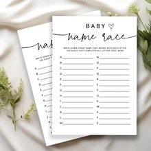 30 قطعة لعبة استكمال اسم الطفل لحفلة استقبال المولود، ذكر أو أنثى، سباق أسماء الأطفال الأبجدية، بتصميم بسيط