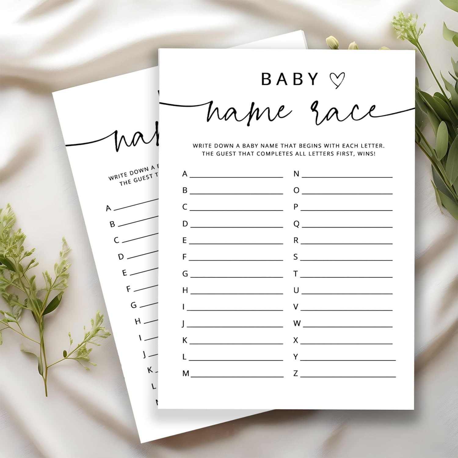 30 قطعة لعبة استكمال اسم الطفل لحفلة استقبال المولود، ذكر أو أنثى، سباق أسماء الأطفال الأبجدية، بتصميم بسيط
