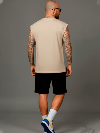 Regata Masculina Esportiva Em Algodão Cavada