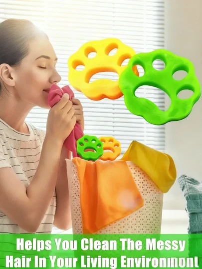 Pet Hair Remover, Washable Pet Hair Remover For Home Use, Reusable Hair Catcher For Laundry, Washable Pet Hair Remover For Clothes And Dust Removal, Suitable For Washing Machines, Dryers, Clothes, And Beds - Perfect For Cats And Dogs, Cute Design