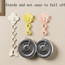 1 Self-Adhesive Wall Mount Cable Organizer Hook - Durable Plastic Cord Storage For Kitchen, Bathroom And Office - Space-Saving Cable Management With Sturdy Grips, Modern Design For Neat Cable Organization, Cable Rack, Utility Hook, Cable Management Buckle Organizer, Utensil Cord Holder, Multipurpose Hook - Multicolor - View 2