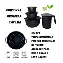kit 03 Potes Plásticos Boll Vasilha Redonda - Verde Militar - Visão 2