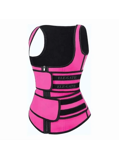 1 pz Faja Reductora De Cintura De Entrenamiento Con Cremallera, Fajas moldeadoras de estilo europeo y americano, corsé de cintura ajustable con cremallera. Unitalla