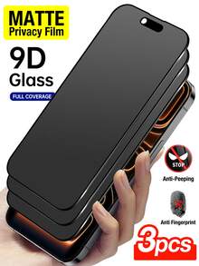 3-Pack Matte Privacy Tempered Glass Screen Protector Compatible With Iphone 17 Pro, Anti-Fingerprint, Anti-Peeping, 9H Anti-Glare Protection, Privacy Protection Glass, Compatible With Iphone 17 Pro Max/17 Pro/17 Air/16/15/14 Plus/13 Mini/12/11 Series - 3pcs - View 27