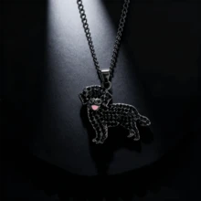 Creative Cute Black Golden Retriever Alloy Pendant Necklace - Adorable Pet-Themed Jewelry. Ideal For Daily Wear, Campus Life, Travel, Parties & Gatherings. Perfect Birthday, Holiday & Anniversary Gift For Family, Friends & Lover