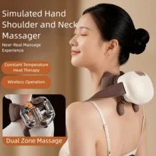 Brand New Mini Neck & Shoulder Massager, Designed To Improve Blood Circulation, Simulating Manual Massage Techniques. Lightweight And Portable, Can Massage The Neck And Trapezius Muscles. Features 2000mAh Large Capacity Battery, Heating Massage Head, 3 Adjustable Massage Intensity Levels, And Type-C Charging Port. An Ideal Gift For Birthdays, Holidays, And Festivals. - Multicolor - View 6