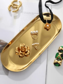 Vintage Gold Jewelry Tray, Rustic Ring Dish, Antique Brass Earring Necklace Tray, Cute Small Jewelry Dish, Home Decor Gift, Mini Jewelry Display Stand, Gift For Her