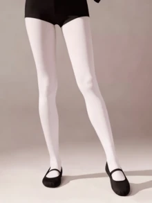 1pc Plus Size White Leggings - Daily Shaping Tights, Versatile & Soft, Suitable For Pairing With Light-Colored Outfits - White - View 2
