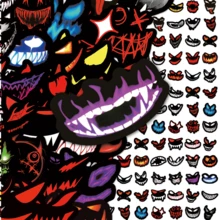 Horror Mask Face - Zestaw naklejek - 50 niepowtarzalnych naklejek, odpowiednich do planerów, pamiętników, laptopów, dekoracji butelek z wodą i prezentów rękodzielniczych