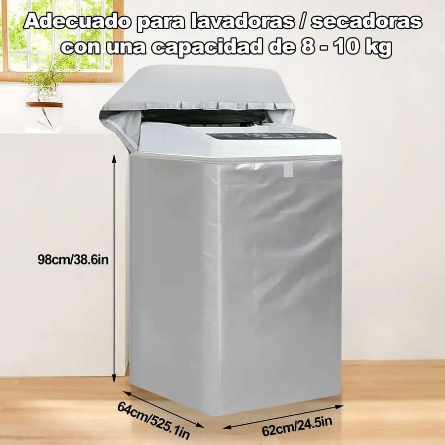 Funda De Lavadora / Cubre Lavadora A Prueba De Agua Y Polvo Gris - Gris - Ver 1