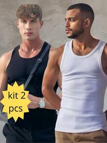 Men T-Shirts - Blanco y Negro - Ver 1