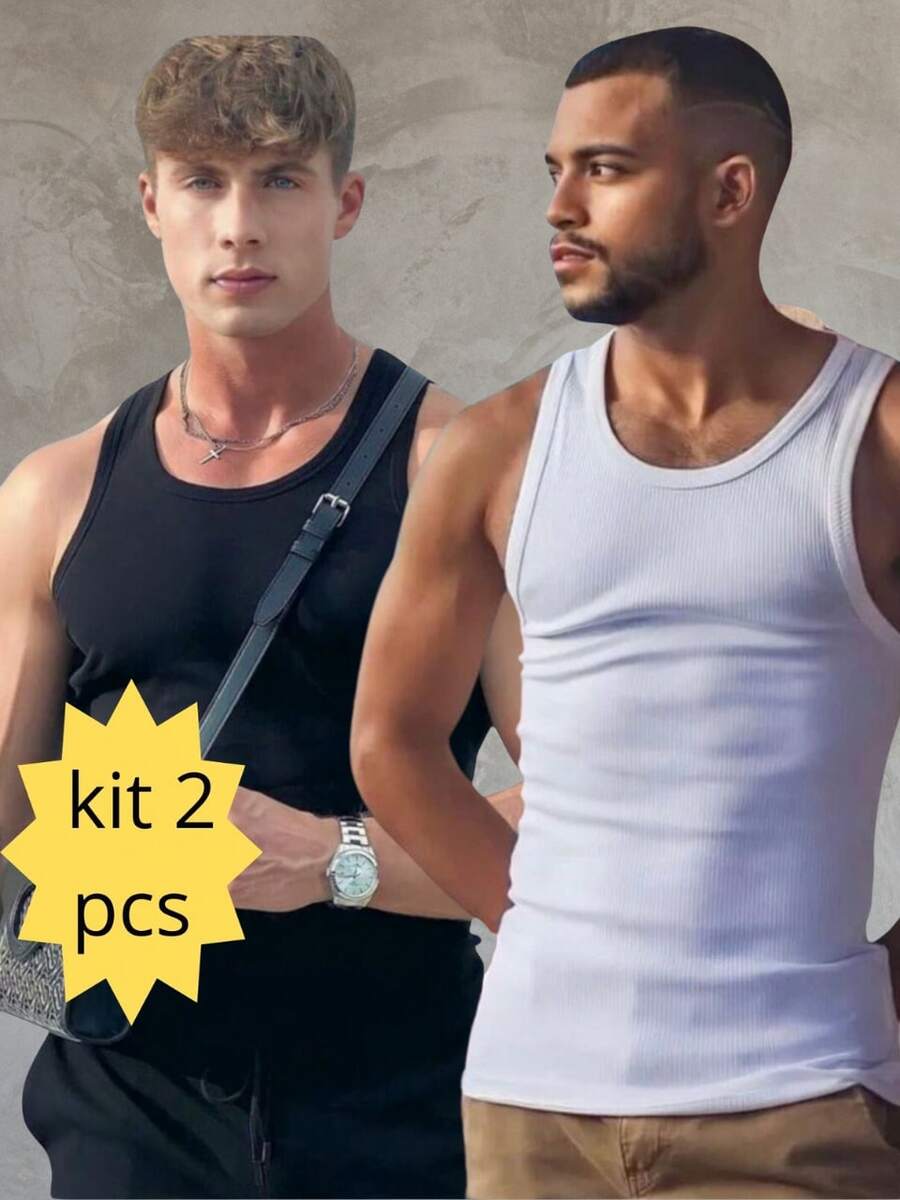 Men T-Shirts - Blanco y Negro - Ver 1