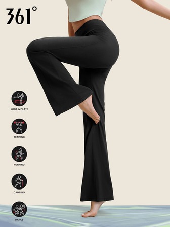 361degree 361° Women'S Autumn/Winter Sports Casual Yoga Flare Pants, High Elasticity & Skin-Friendly, Leg Shaping, High-Waisted Slimming, Sports, Fitness, Outdoor, Tennis, Volleyball, Badminton, Running, Daily Wear Tights