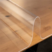 Khăn trải bàn trong suốt 100% PVC cao cấp, dày 1,0mm - Chống trầy xước và chịu nhiệt, dễ vệ sinh, thích hợp cho bàn ăn gia đình, khách sạn, nhà hàng và quán cà phê, khăn trải bàn tối giản và thời trang để bảo vệ đồ nội thất của chúng ta. - trắng - Xem 3