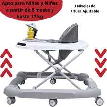 Joykoo Andadera para Bebé Mecedora Panda Musical Bastón Dirigible Alturas Ajustables Plegable Tapete Brincolín - Gris - Ver 5