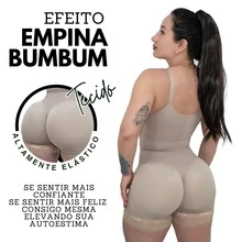 Cinta Macacão Levanta Bumbum Faixa Modeladora - Bege - Visão 5