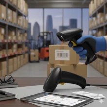 Handheld Wired Or Wireless Barcode Scanner, Can Scan One-Dimensional And Two-Dimensional Barcodes, Plug And Play, Suitable For Supermarkets, Libraries, Stores And Warehouses - Black - View 1