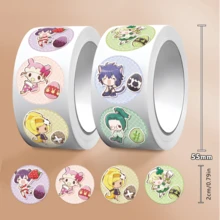 500 szt./rolka, urocze naklejki z motywem kreskówek, kolorowe naklejki winylowe, odpowiednie na butelki z wodą, laptopy, walizki, telefony komórkowe, prezenty na imprezę, kolekcję dla nastolatków