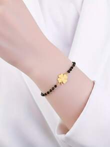 Aomogo 1 pieza Tobillera de acero inoxidable con colgante de ojo azul para mujeres, accesorio de moda simple y atractivo para uso diario - Pulsera - Ver 7