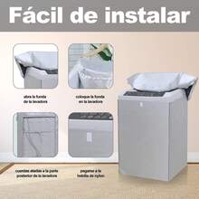 Funda De Lavadora / Cubre Lavadora A Prueba De Agua Y Polvo Gris - Gris - Ver 5