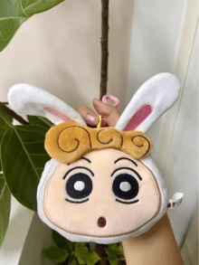 Crayon Shin-Chan Himawari Themed Plush Storage Bag - Cute & Unique Design With Shin-Chan Face Embroidery & Zipper Closure, Perfect For Storing Small Items, Keys, And Cosmetics, Add A Touch Of Playfulness To Your Daily Routine & Travel Adventures