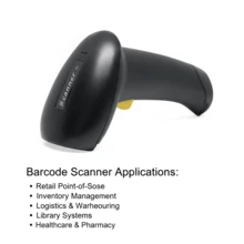 Handheld Wired Or Wireless Barcode Scanner, Can Scan One-Dimensional And Two-Dimensional Barcodes, Plug And Play, Suitable For Supermarkets, Libraries, Stores And Warehouses - Black - View 5