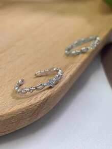 925er Sterling Silber Schleife Zehenring, minimalistischer Sommer Strand verstellbarer offener Fußring Schmuckgeschenk für Frauen und Mädchen