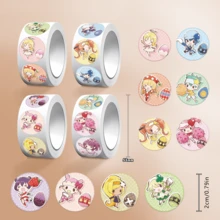 500 szt./rolka, urocze naklejki z motywem kreskówek, kolorowe naklejki winylowe, odpowiednie na butelki z wodą, laptopy, walizki, telefony komórkowe, prezenty na imprezę, kolekcję dla nastolatków