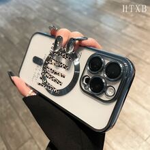 Teléfono con lente magnética y acabado electrochapado, diseño "Letter Print". Compatible con carga inalámbrica magnética y compatible con phone 16 Pro Max, 16, 15 Pro, 14, 14 Plus/14 Pro Max, 13, 13 Pro, 12 Pro, 11/11 Pro y la serie Pro. Es un excelente teléfono para amigos, cumpleaños y festividades. - Morado - Ver 7