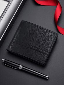 Carteras de PU para hombre, monedero pequeño y delgado de gran capacidad, billetera multifuncional y compacta, accesorios de moda y regalo para hombres modernos, cartera práctica para uso diario - Negro - Ver 2