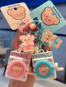 Móc khóa Butterbear - Phiên bản màu hồng, Thiết kế máy giặt vui nhộn, Hình gấu dễ thương, Tính năng chiếu tương tác, Vui nhộn khi sử dụng, Hoàn hảo cho trẻ em và người lớn, Món đồ sưu tầm độc đáo, Quà tặng tuyệt vời cho sinh nhật và những dịp đặc biệt, Thêm nét vui tươi cho chìa khóa hoặc túi xách, Móc khóa mới lạ dễ thương cho bé gái, Thiết kế hoạt hình đáng yêu cho túi xách và chìa khóa, Phụ kiện dễ thương cho thanh thiếu niên, Hoàn hảo để sử dụng hàng ngày, Ý tưởng quà tặng thú vị, Mặt dây sưu tầm thời trang. - Hồng - Xem 9