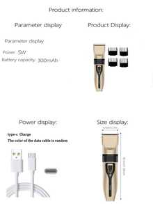 AXH. Máy cắt tóc sạc điện, máy tỉa tóc sạc USB dùng tại nhà - Vàng - Xem 8