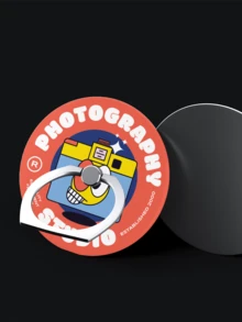 1pc Customizable Round Photo Frame Phone Holder For Personal, Couple, Pet, Family, And Friends