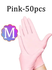 100/50/4pcs Pink, Disposable Nitrile Gloves, Hair Removal, Fingertip Design, Kitchen Cleaning Tool, Mother's Gift, Protects Mother's Hands, A Kitchen Essential, Christmas Cleaning Tool Cheap Powder-Free Latex-Free Gloves,Hair Removal Household Cleaning Gloves, Waterproof Gloves,Nail Supplies Christmas Gifts Suitable For Kitchen, - Baby Pink - View 10