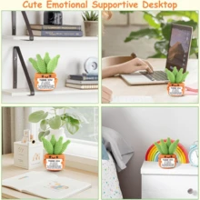 1 peça de enfeite de mesa de crochê feito à mão, formato de vaso de plantas engraçado, adequado para Halloween, Natal, Ação de Graças, ótimo presente para melhores amigas, irmãs, mulheres, aniversário, artesanato feito à mão, inspiração positiva, decoração de sala de festa, boneca de pelúcia, pequeno presente - Multicolorido - Ver 7