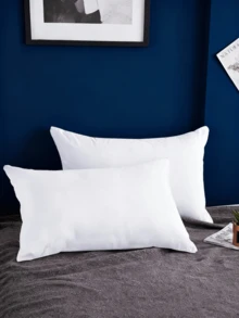 TILLVERKAD I TURKIET - Tella 100% bomullskudde – 50x70 cm – 800 g – Mjuk och andningsbar – Set om 2 - Vitt - Visa 2