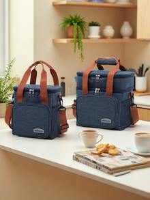 Duża torba termiczna na lunch, przenośna torba termiczna o dużej pojemności, przenośna torba termiczna na lunch, torba termiczna na lunch, torba termiczna na lunch, torba podróżna, piknik, szkoła, praca, kemping, biuro, dziewczęta, chłopcy, studenci, niezbędne w podróży, artykuły szkolne, niezbędne na studia, torba termiczna na lunch na święta