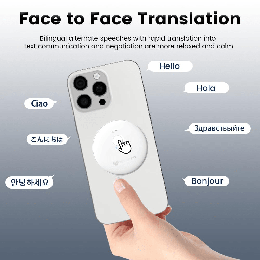 Translation Device, Supports 50+ Languages, 30 Day Standby, Magnetic Design Translator Device,Supports Video And Voice Call Translation, Suitable For IOS And Android(70mAh)