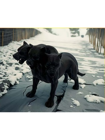 3D打印三头豹玩具开启奇幻生物收藏新体验。暗黑风格模型的独特之选。神秘生物的化身，值得收藏