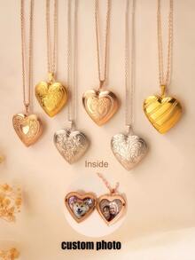 Dây chuyền mặt dây chuyền hình trái tim in ảnh theo yêu cầu, mặt dây chuyền lớn, 6 kiểu dáng, 3 màu, đeo hàng ngày, quà tặng sinh nhật, quà tặng ngày lễ, quà Giáng sinh, dây chuyền cổ điển, quà tặng cho anh chị em, quà tặng bạn thân, quà tặng cá nhân hóa cho phái nữ, quà Giáng sinh in dấu chân thú cưng, quà tặng tưởng niệm khi mất chó mèo, trang sức tưởng nhớ, quà chia buồn cho mẹ, quà sinh nhật tùy chỉnh vàng/bạc/vàng hồng - mặt dây chuyền in chữ cái đầu tên tùy chỉnh bằng bạc/vàng/vàng hồng, trang sức kỷ niệm cho phái nữ, trang sức dành cho phụ nữ. - Nhiều màu - Xem 2