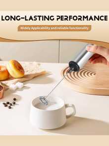 Portable Coffee Frother Electric Whisk - Silver - View 4