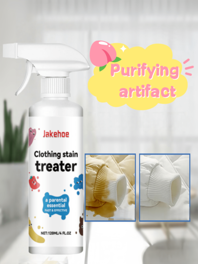 jakehoe رذاذ تنظيف الملابس من جيك هو - يزيل البقع والشحوم والعرق بفعالية، يحمي الملابس، ينظف البقع الزيتية بلطف، رائحة ناعمة وحماية للملابس، لا يضر ألياف القماش، أدوات التنظيف، 120 مل