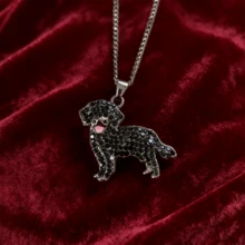 Creative Cute Black Golden Retriever Alloy Pendant Necklace - Adorable Pet-Themed Jewelry. Ideal For Daily Wear, Campus Life, Travel, Parties & Gatherings. Perfect Birthday, Holiday & Anniversary Gift For Family, Friends & Lover