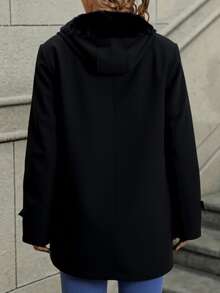 Abrigo de mujer de algodón con cuello de peluche - Chaqueta térmica, diseño vintage y ajustado, versátil y elegante, con prácticos bolsillos, disponible en varios colores. - Negro - Ver 2