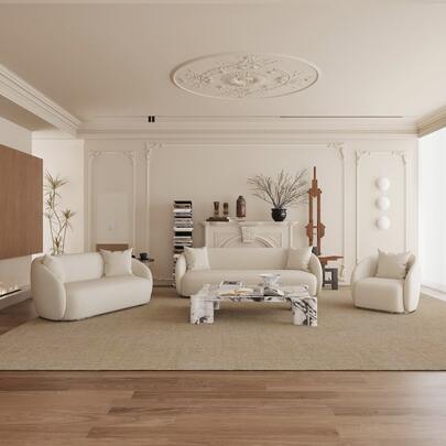 Muebles de sala blanca elegantes, sillón de 1 plaza, diseño moderno y sofisticado para sala de estar, materiales resistentes, cómoda y fácil de combinar con otros muebles