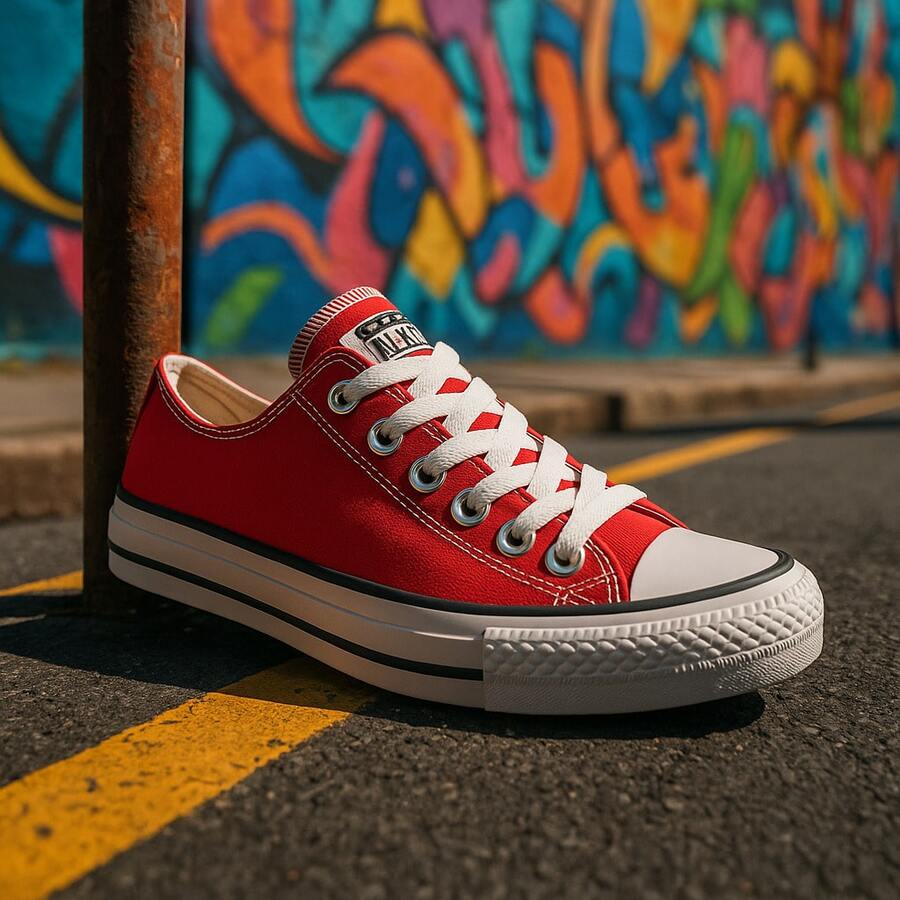 Women's Retro Sneakers – Comfort, Style And Grip With Rubber Sole - 紅色的 - 查看 1