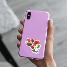 1 Miếng dán cành hoa dâu tây bằng nhựa vinyl chống thấm nước kích thước 3″ có thể tháo rời – Miếng dán hình hoa quả sáng tạo ngoài trời bền bỉ cho máy tính xách tay, ốp điện thoại, sổ tay, bình nước, ván trượt, ô tô & đồ trang trí nhà cửa – Miếng dán thời trang, miếng dán xinh xắn - Nhiều màu - Xem 11