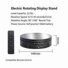 1pc 360 Degree Rotating Display Stand With 7.7 Inch Mirror, Adjustable Rotation Speed And Angle, Suitable For Photography, Video And Product Display (White), Storage Rack, Drawer Divider, Organizer, Perfume Rack, Bedroom, Storage, Makeup Rack, Makeup Brush Holder, Vanity Supplies, Bohemian Style, Suitable For Holiday Beach, Bathroom Series, Bedroom Series, Large Capacity - White (non-mirror) - View 18